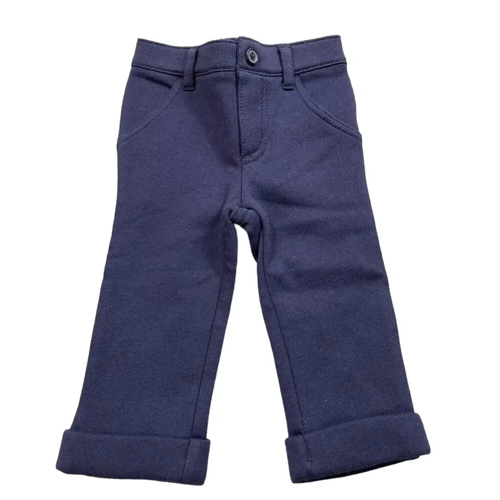 Gymboree Baby Size 6-12M Navy Cuffed Stretch Pants NWT